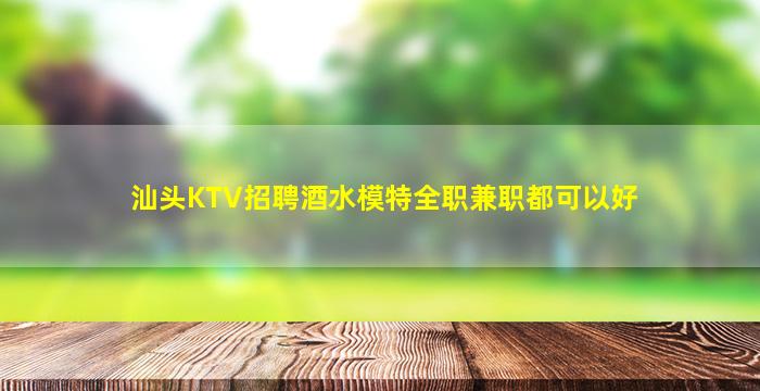 汕头KTV招聘酒水模特全职兼职都可以好